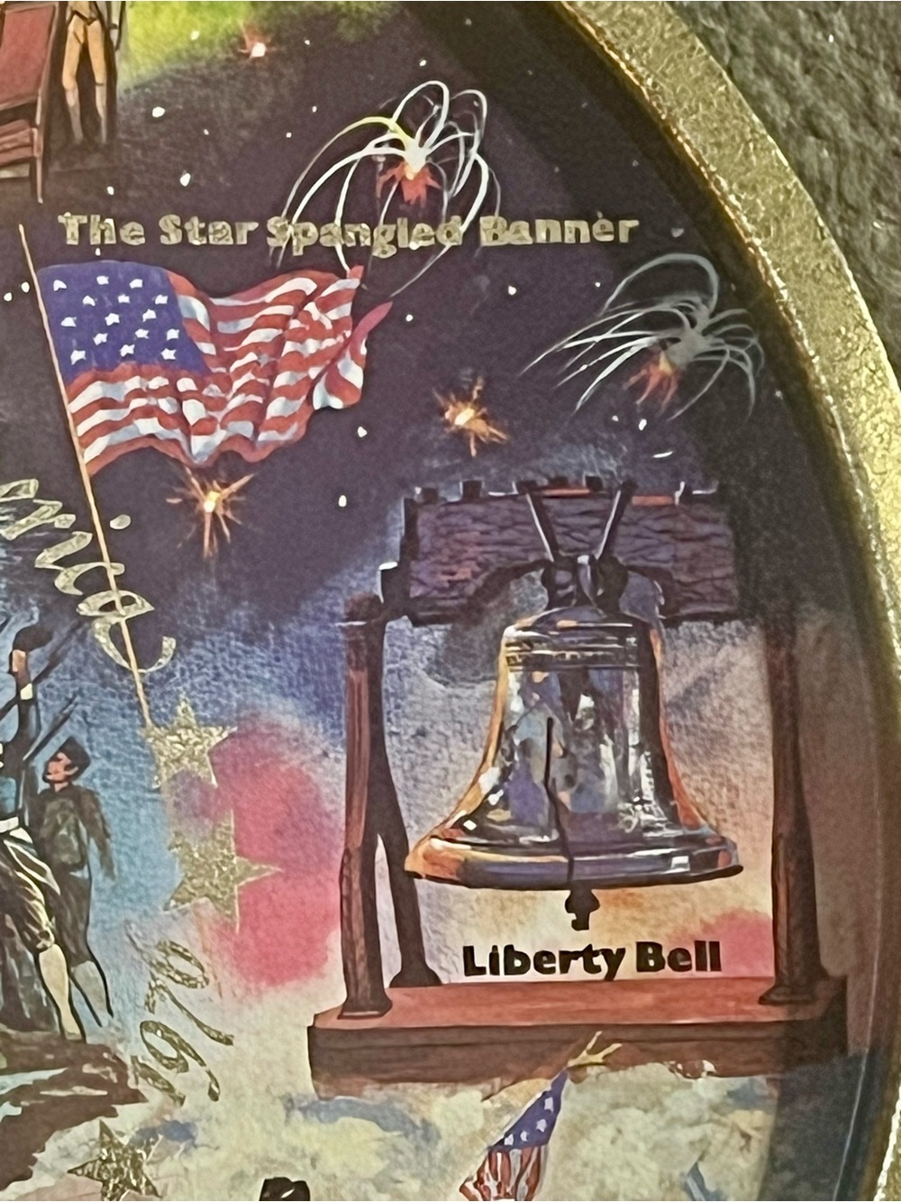 Bicentennial Patriotic 11" METAL TRAY Declaration of Independence Graphics - Picture 7 of 12